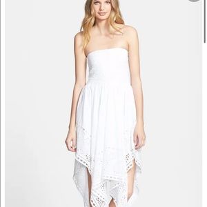 White Strapless Handkerchief Dress